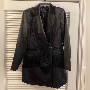 Nasty Gal Black Fringe Jacket